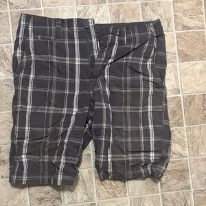 Faded Glory Men's Black and White Plaid Shorts